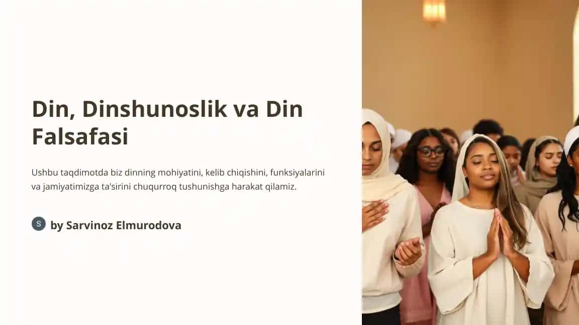 Din, Dinshunoslik va Din Falsafasi