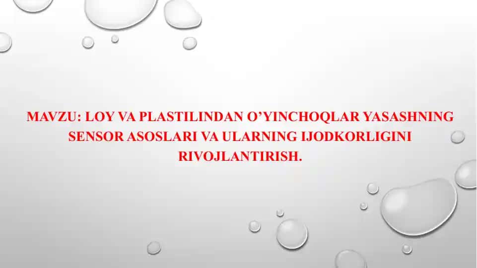 O'yinchoqlar yasash