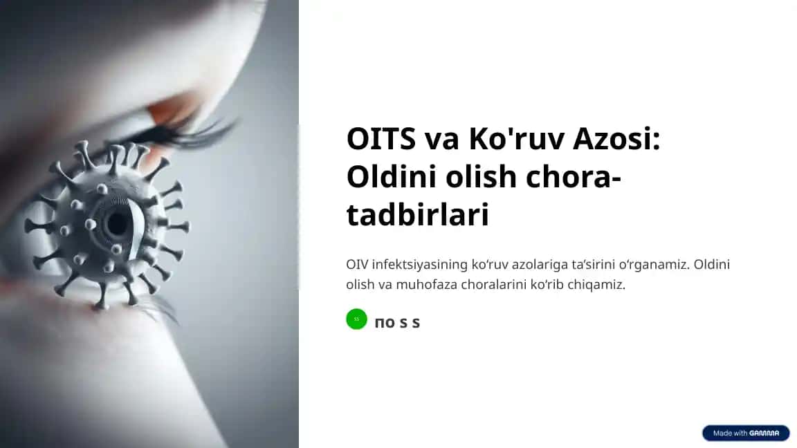 OIV infektsiyasining ko‘ruv azolariga ta’sirini o‘rganuvchi chora-tadbirlar