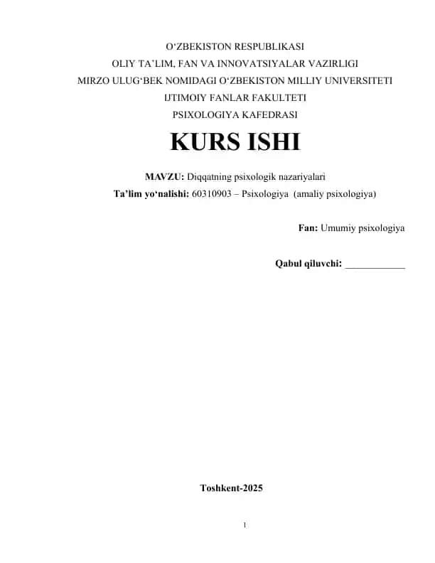 Diqqatning psixologik nazariyalari