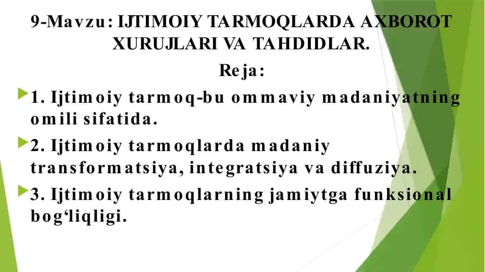 Ijtimoiy Tarmoqlarda Axborot Xurujlari va Tahdidlar