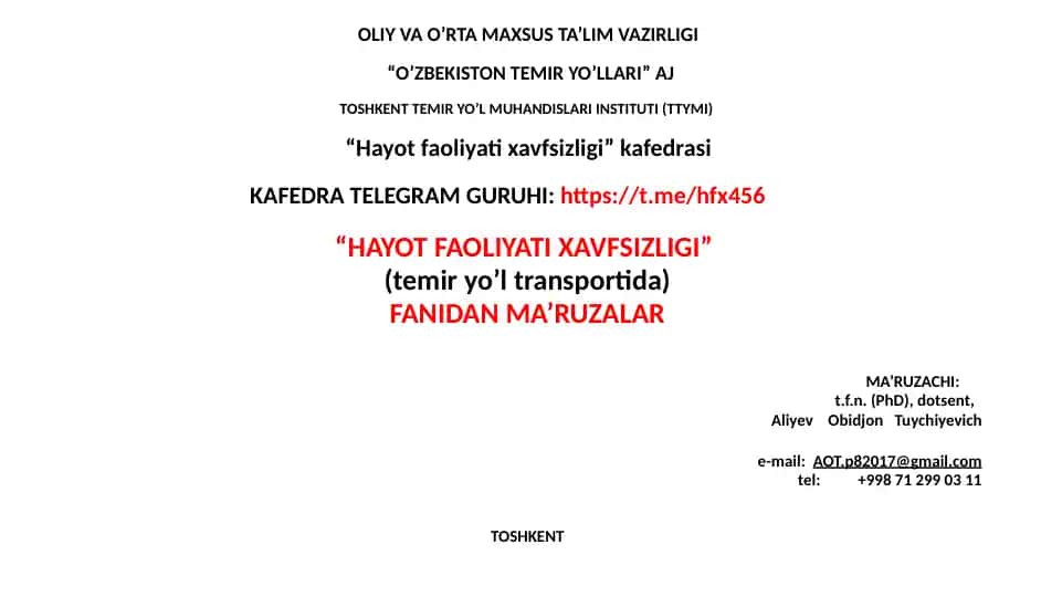 Elektrlashtirilgan temir yo'l uchastkalarida elektr xavfsizligi