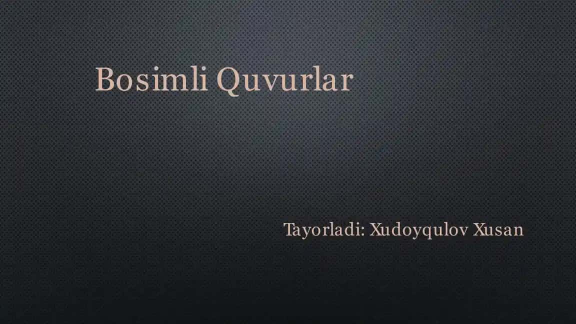 Bosimli Quvurlar