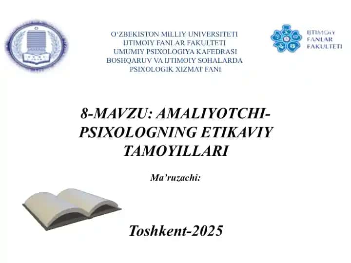 Amaliyotchi-psixologning etikaviy tamoyillari