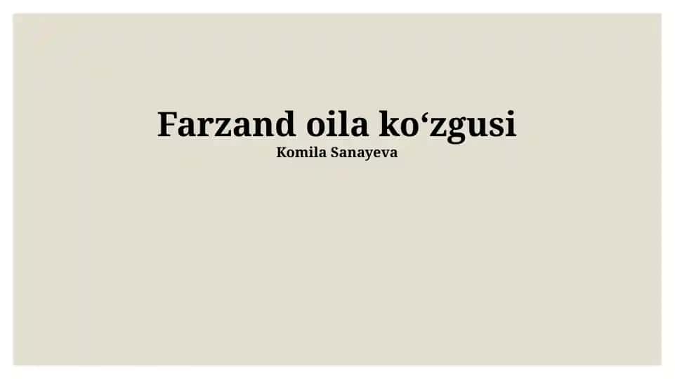 Farzand oila koʻzgusi
