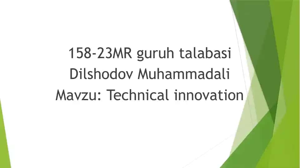 Technical Innovation