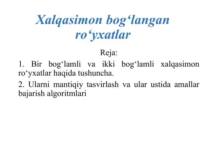 Xalqasimon bog‘langan ro‘yxatlar