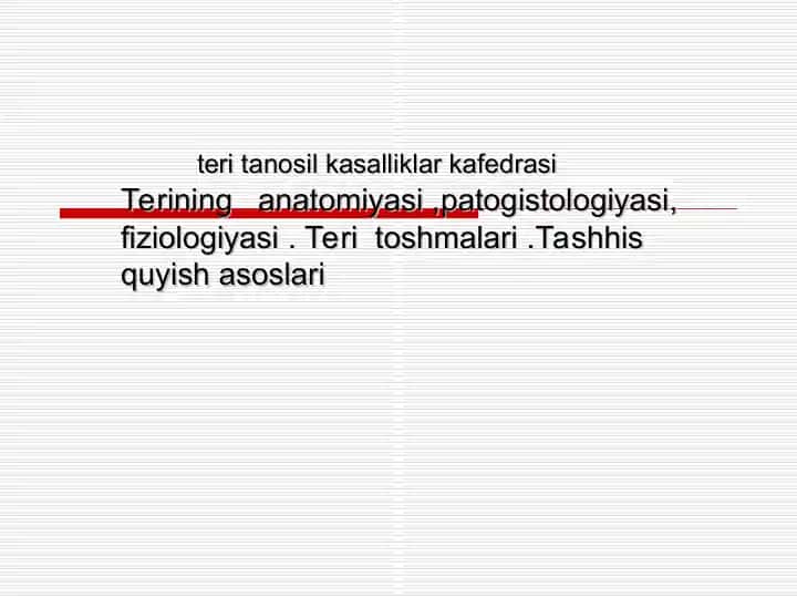 Teri tanosil kasalliklar kafedrasi