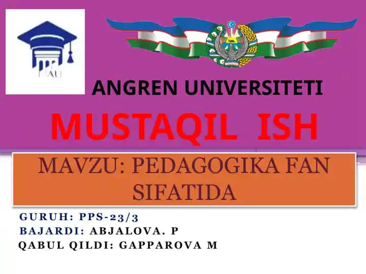 Pedagogika fan sifatida