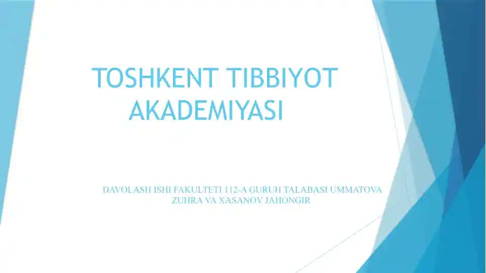 GRIPP VA O’RVI KASALLIKLARI TASNIFI