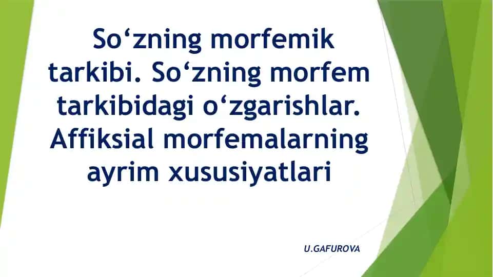So‘zning morfemik tarkibi