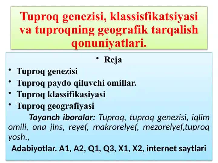 Tuproq genezisi