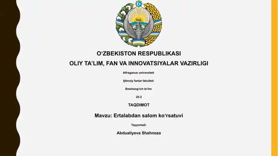 Ertalabdan salom koʻrsatuvi