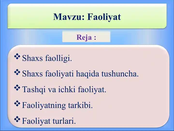 Faoliyat