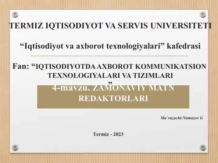 Zamonaviy matn redaktorlari