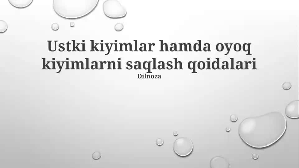 Ustki kiyimlar hamda oyoq kiyimlarni saqlash qoidalari