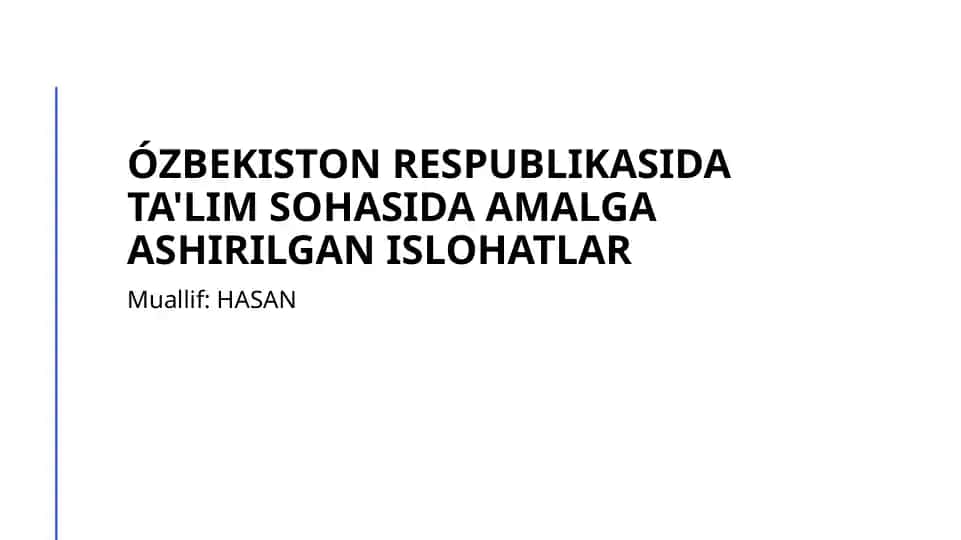 Ta'lim sohasidagi innovatsiyalar va yangiliklar