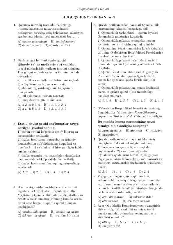 Huquqshunoslik fanlari