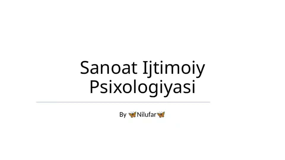 Sanoat Ijtimoiy Psixologiyasi