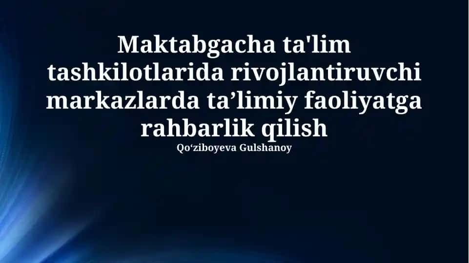 Rivojlanish Markazlari