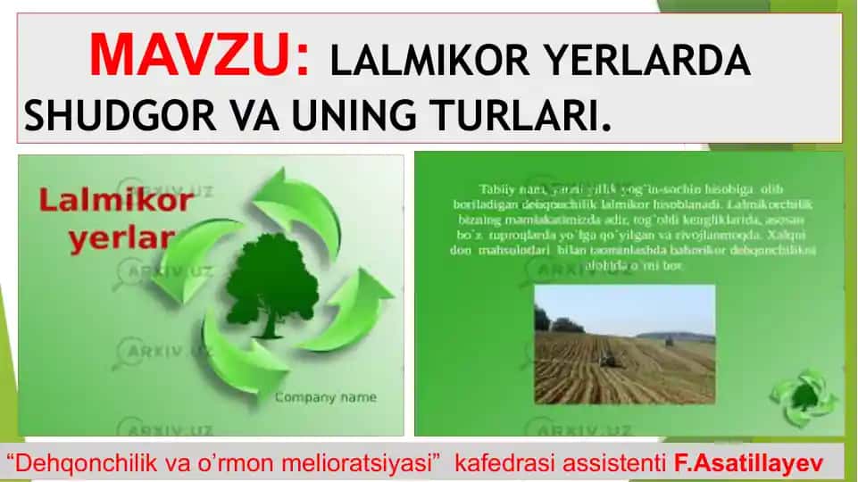 Lalmikor yerlarda shudgor va uning turlari