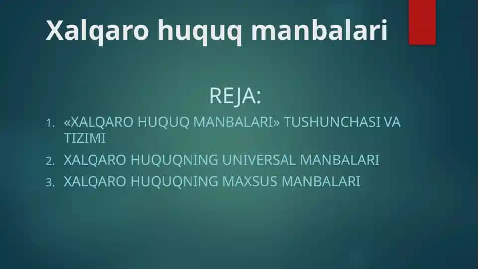 Xalqarohuquq manbalari