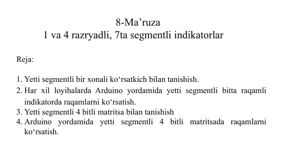 Yettisegmentli birxonali ko‘rsatkich