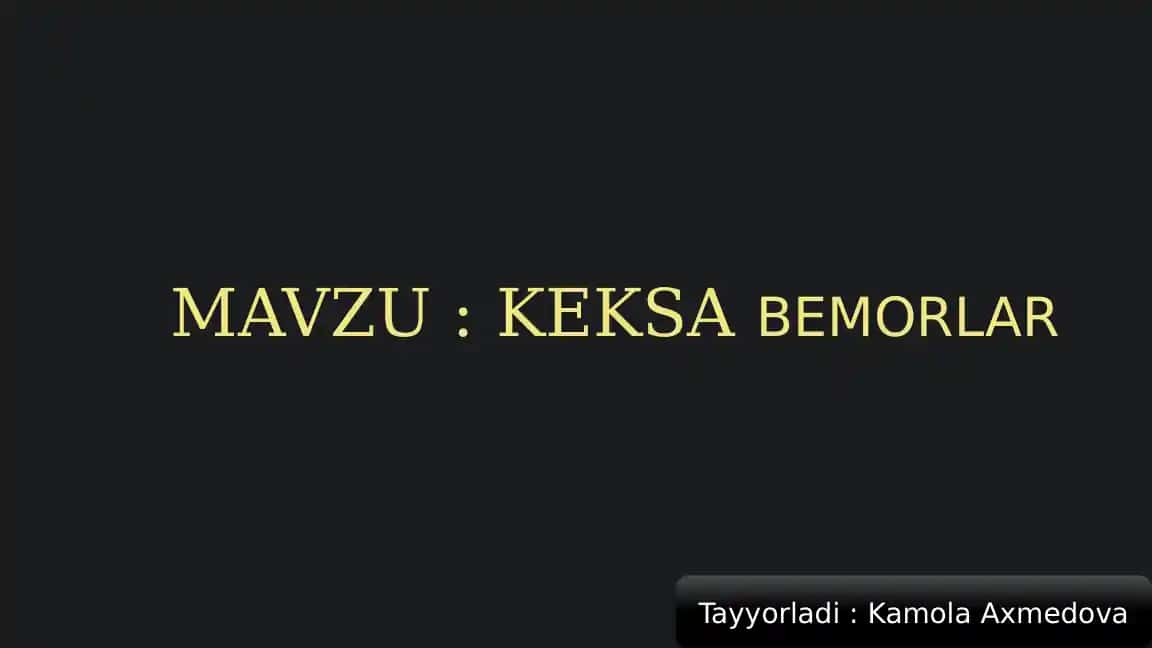 Keksa bemorlar