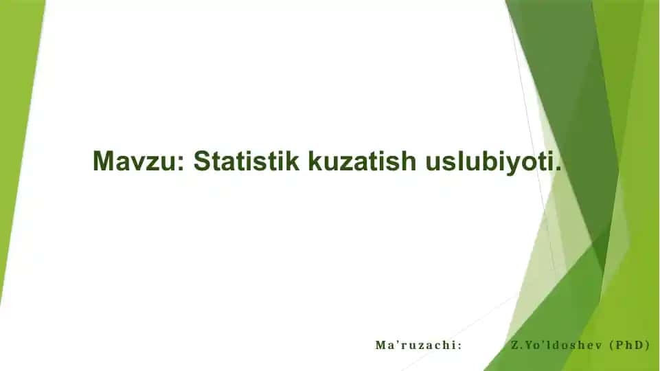 Statistik kuzatishuslubiyoti