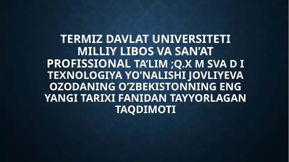 Mustaqil O‘zbekiston Respublikasining Tashkil Topishi va Tarixiy Ahamiyati