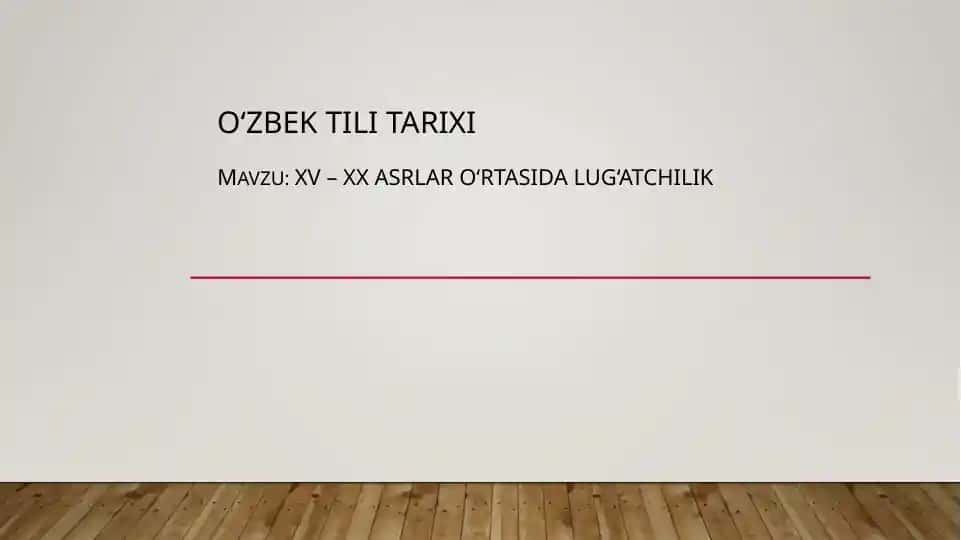 O‘zbek tili tarixi