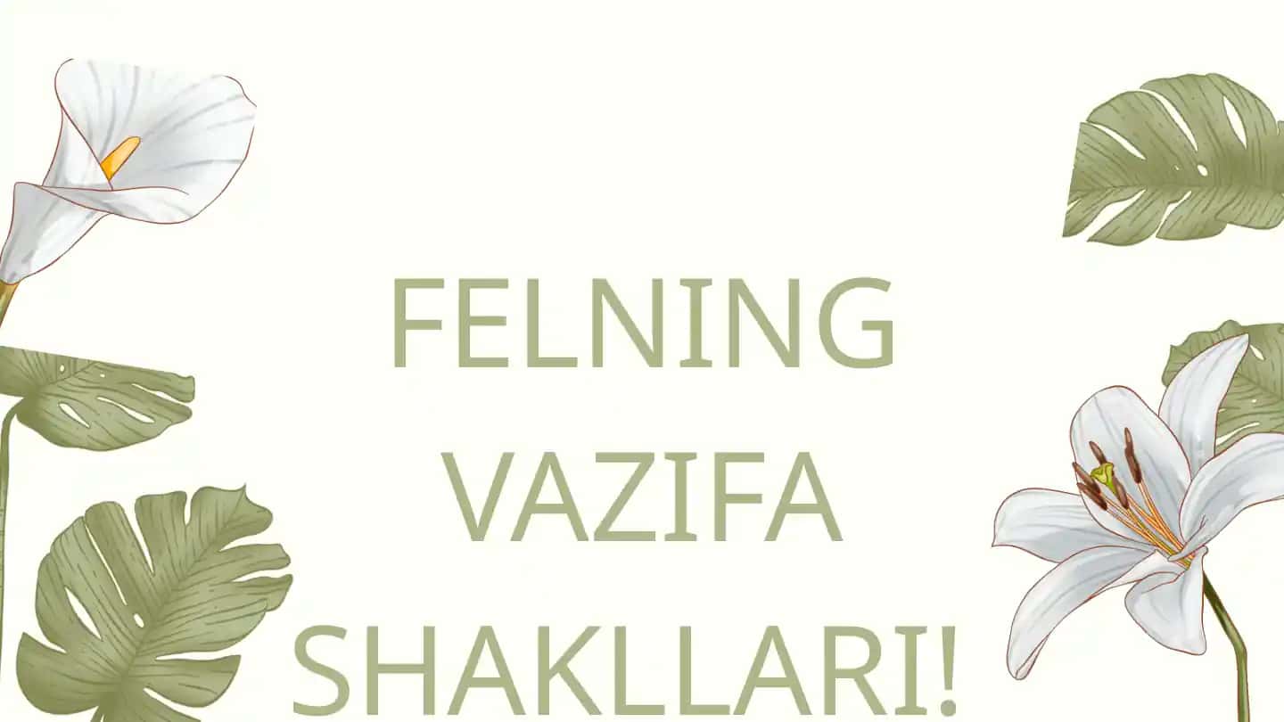 Fe'lning vazifa shakllari