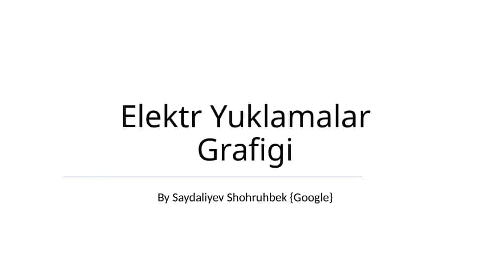 Elektr Yuklamalar Grafigi