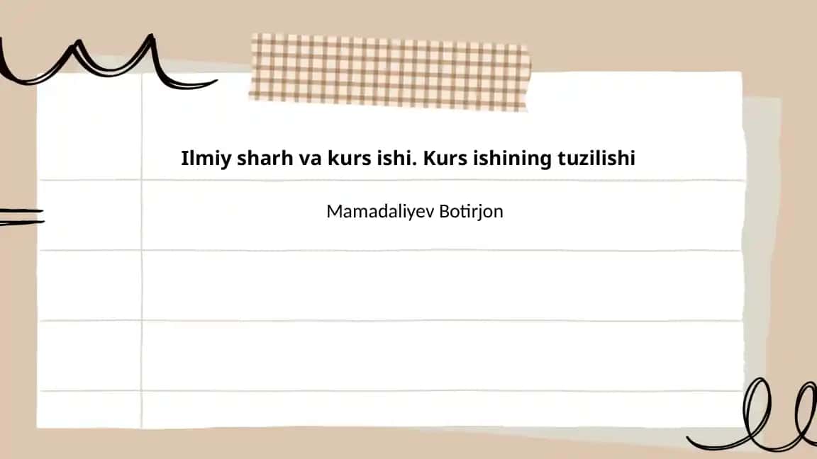 Ilmiy sharh va kurs ishi. Kurs ishining tuzilishi