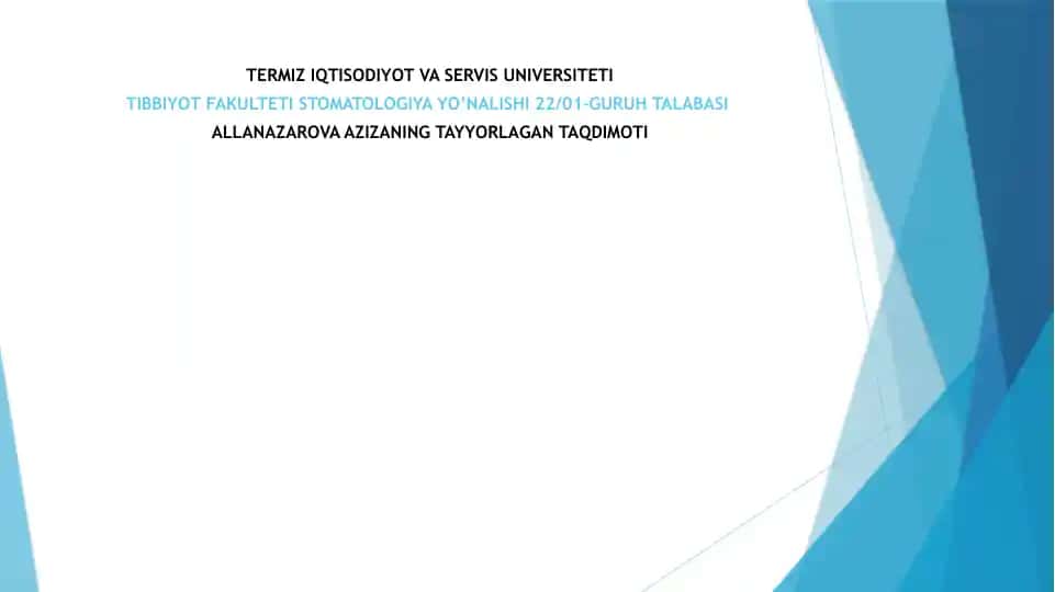 Tish qattiq to'qimalarining nokarioz kasalliklari profilaktikasi
