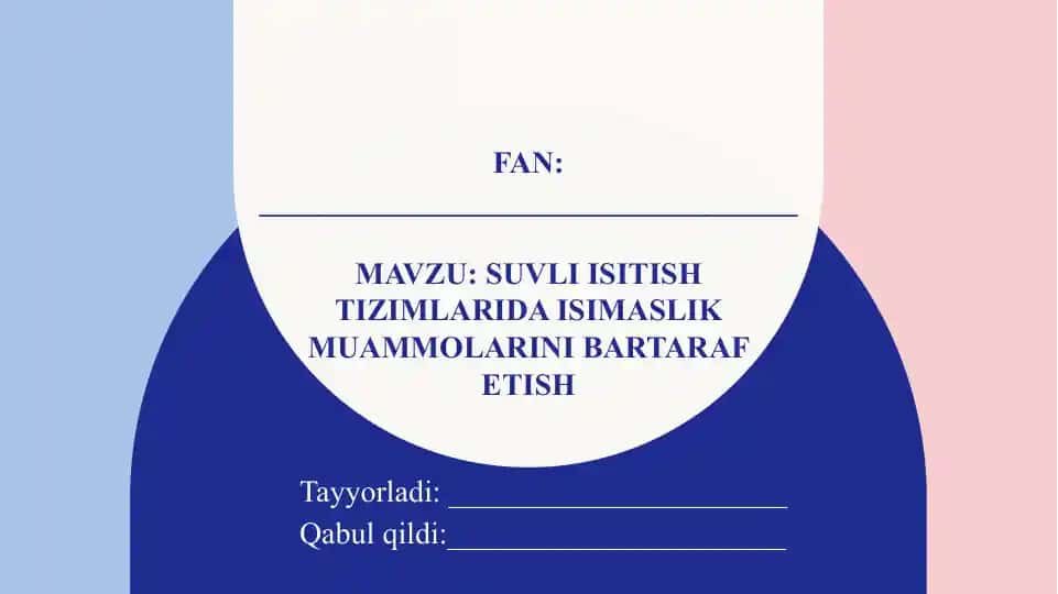 Suv bilan isitish tizimlari