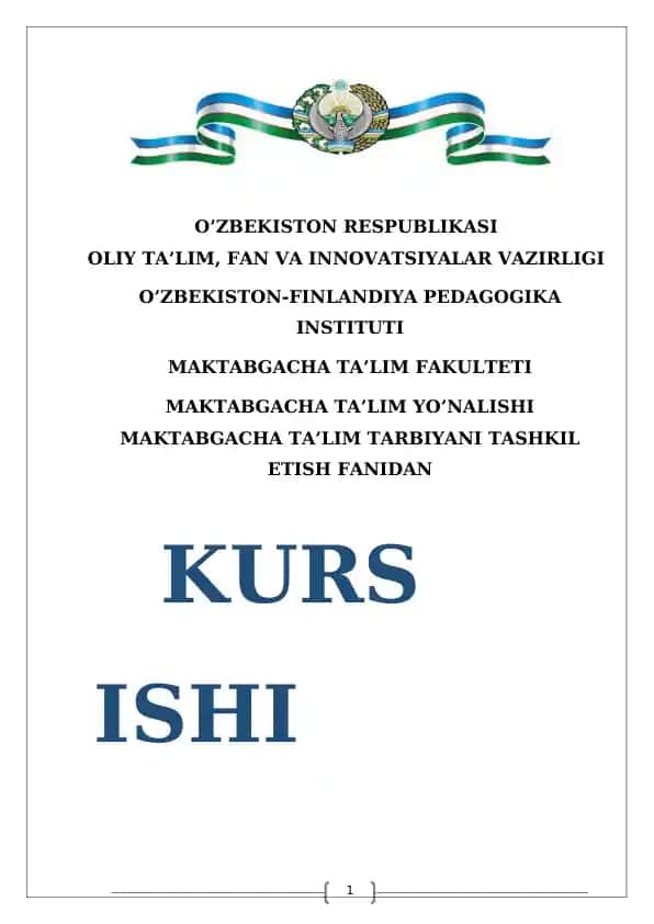 "Maktabgacha ta'lim uzluksiz ta'limning alohida turi sifatida"