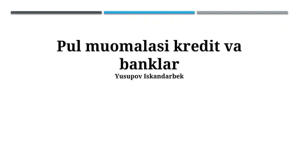 Kredit risklari va ularning boshqaruvi