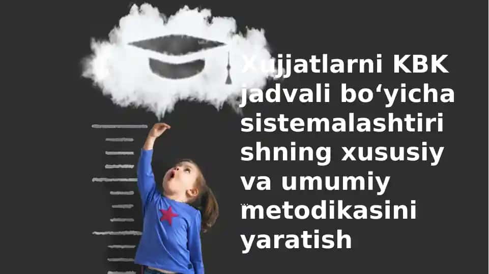 KBK jadvali boʻyicha sistemalashtirishning ustuvor metodikasi