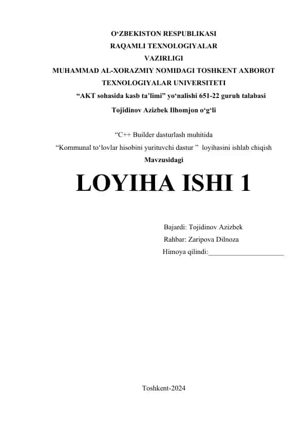 Kommunal to‘lovlar hisobini yurituvchi dastur