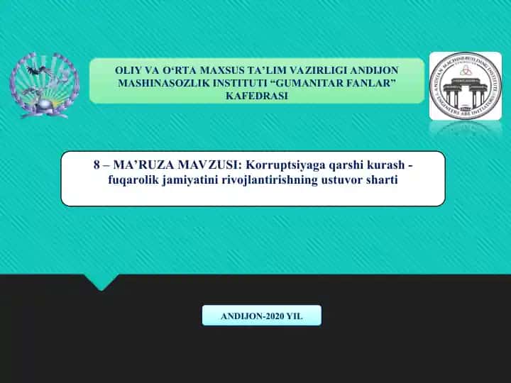 Korruptsiyaga qarshi kurash - fuqarolik jamiyatini rivojlantirishning ustuvor sharti