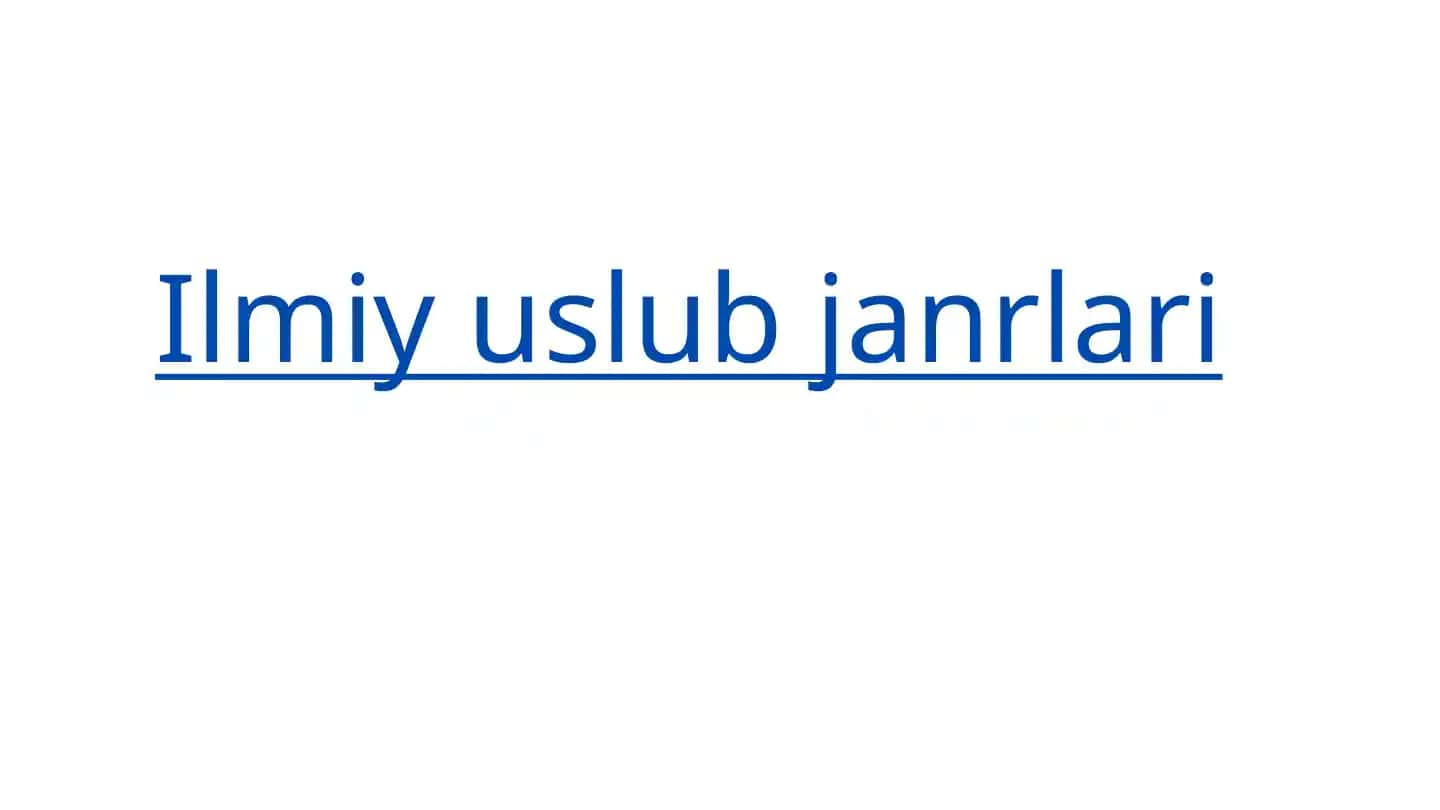 Ilmiy uslub janrlari