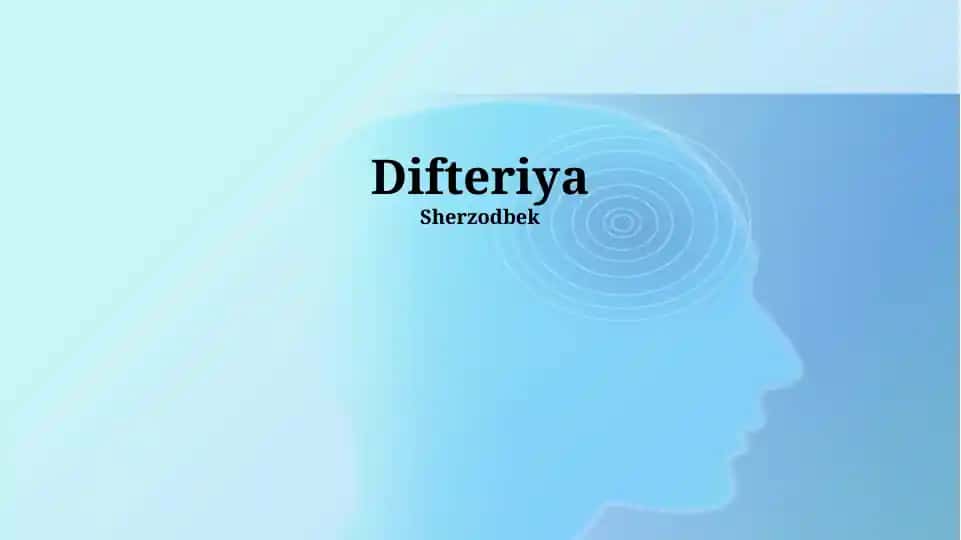 Difteriya haqida taqdimot