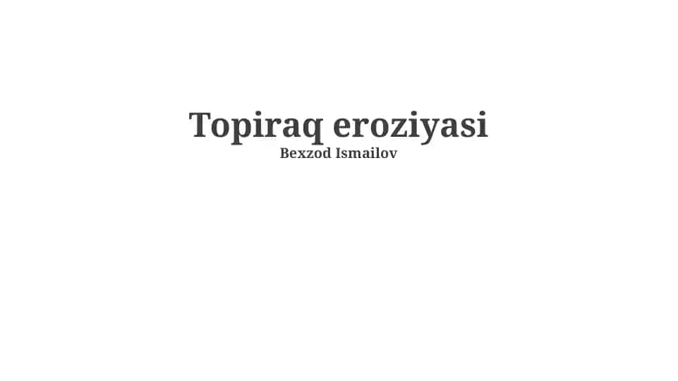 Tuproq eroziyasi