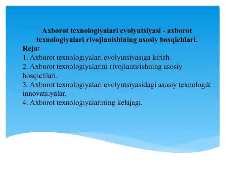 Axborot texnologiyalari evolyutsiyasi