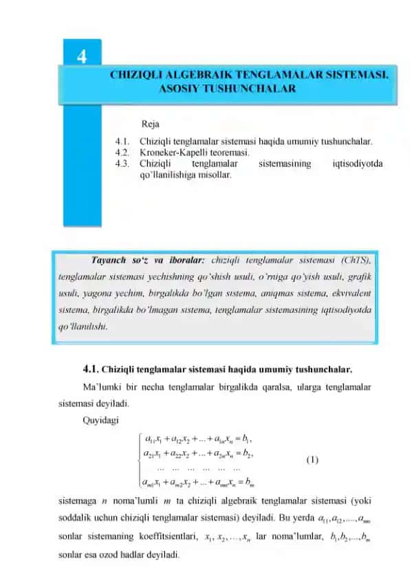 Chiziqli tenglamalar sistemasi