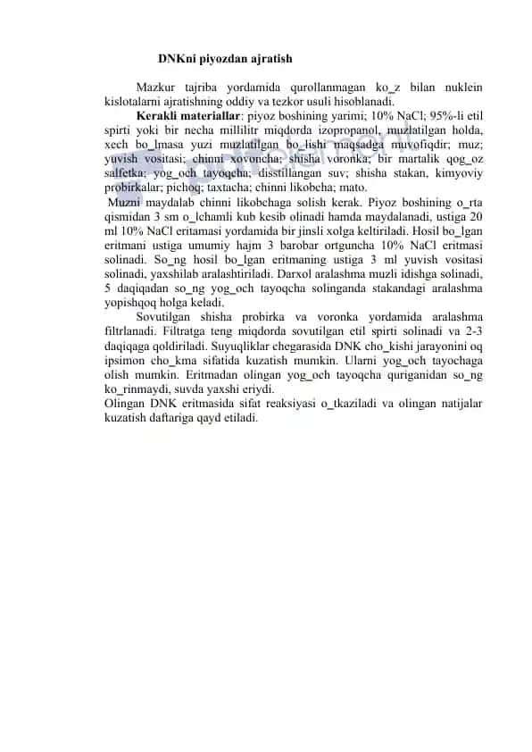 DNKni piyozdan ajratish