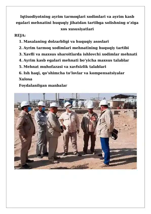 Mehnat tartibi va huquqiy tartib