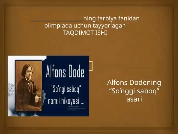 Alfons Dodening “So’nggi saboq” asari