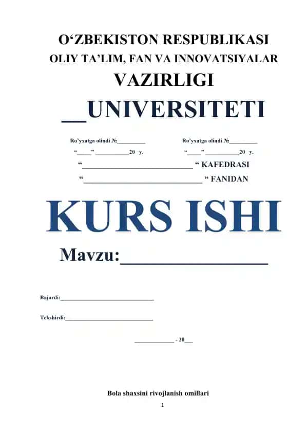 Maktabgacha ta'limda bolalarning rivojlanishi va nazorat tizimi